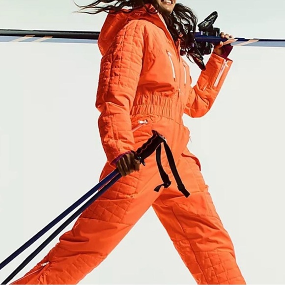 Free People All Prepped Sleeve One Piece Ski Snowsuit Jumpsuit L NWT - Picture 2 of 3